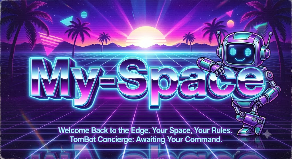 My-Space synthwave landscape with TomBot